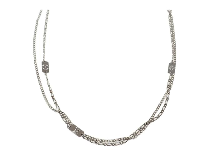 Jent Louis Silver Rock Chain Necklace LOUIS VUITTON Monogram Chain