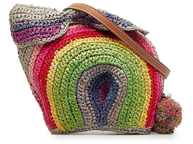 Loewe Green Bunny Rainbow Raffia Crossbody Bag ref.1132243 - Joli Closet