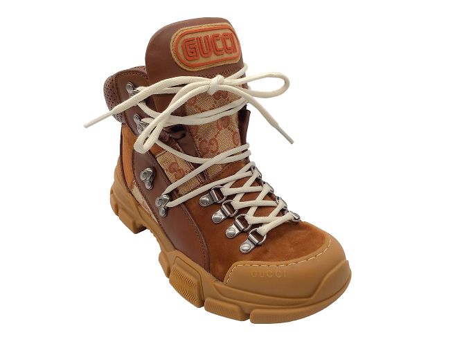 Autre Marque Gucci Brown Flashtrek GG Logo Canvas and Suede  display picture 3