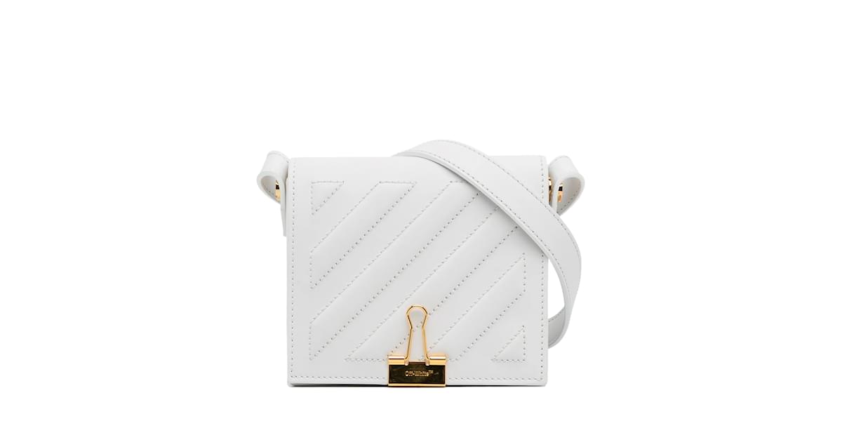 Off white binder hot sale clip bag pink