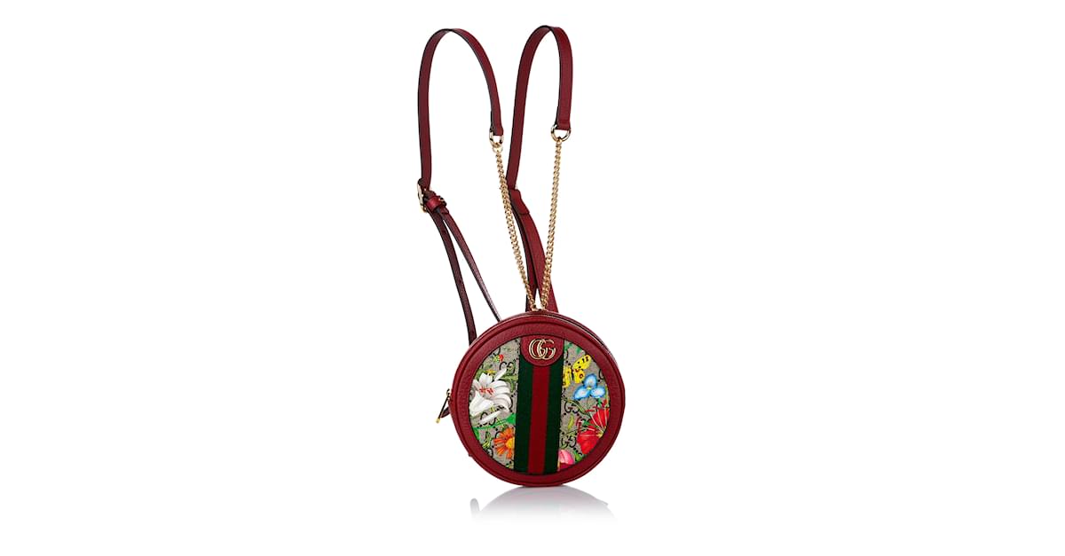 Gucci Pre-Owned Flora Ophidia Round backpack - Red