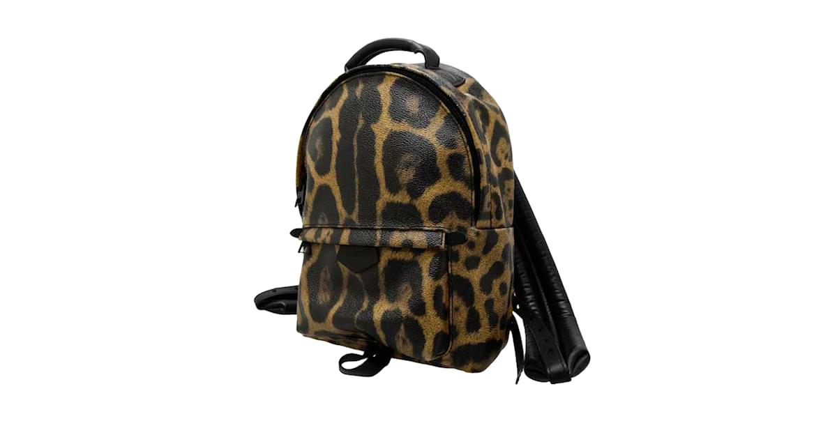 Brown Louis Vuitton Leopard Print Palm Springs PM Backpack Leather  ref.1135491 - Joli Closet