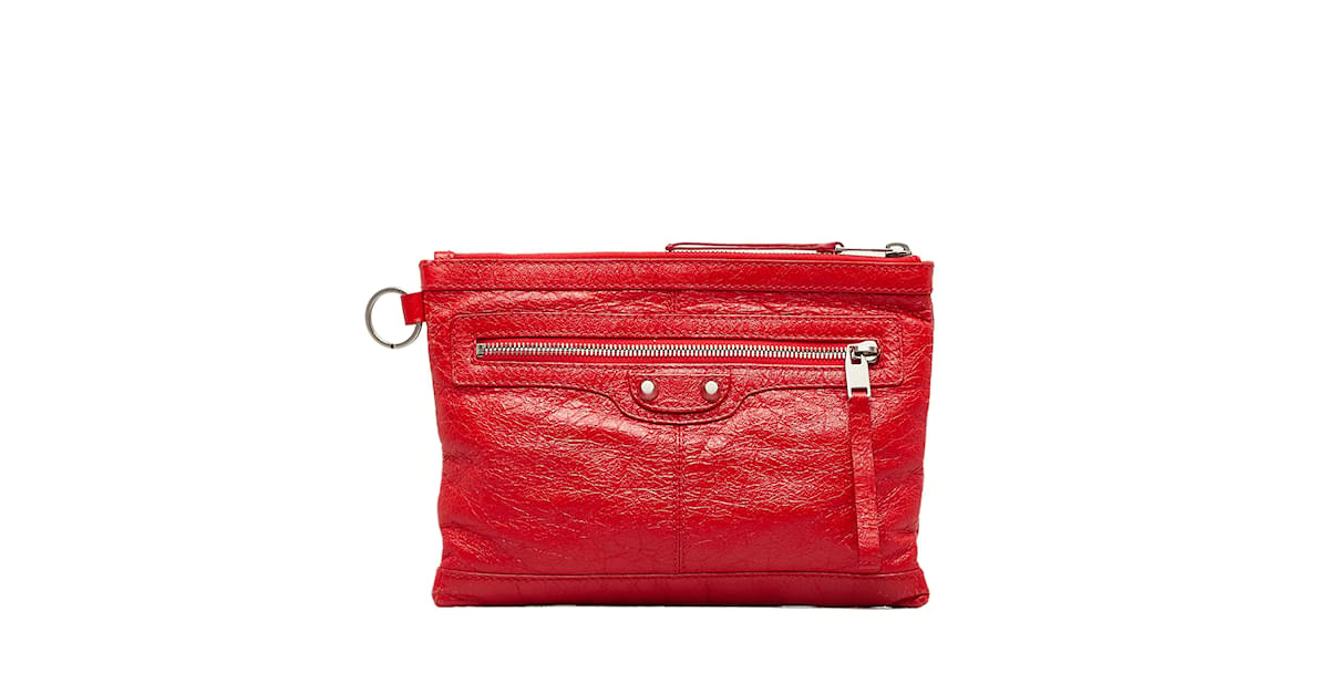 Balenciaga best sale red clutch