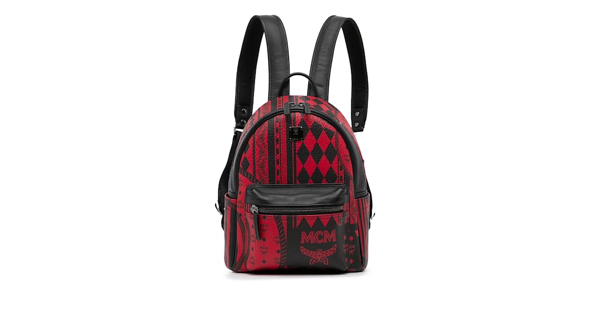 Mcm red shop and black backpack