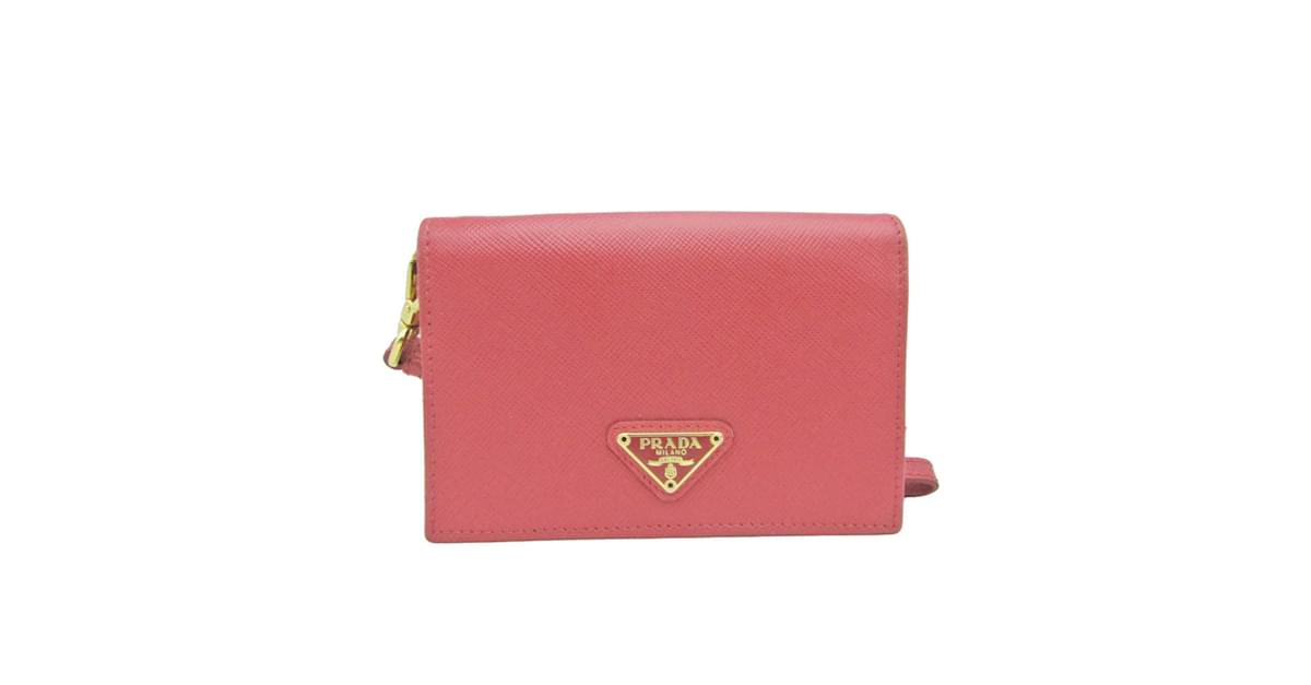 Leather wallet Prada Pink in Leather - 40738950