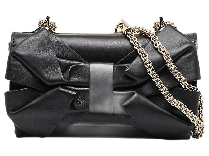 Bottes Valentino Garavani Genou Noeud Arrière - Taille 36 Cuir Noir, Occasion