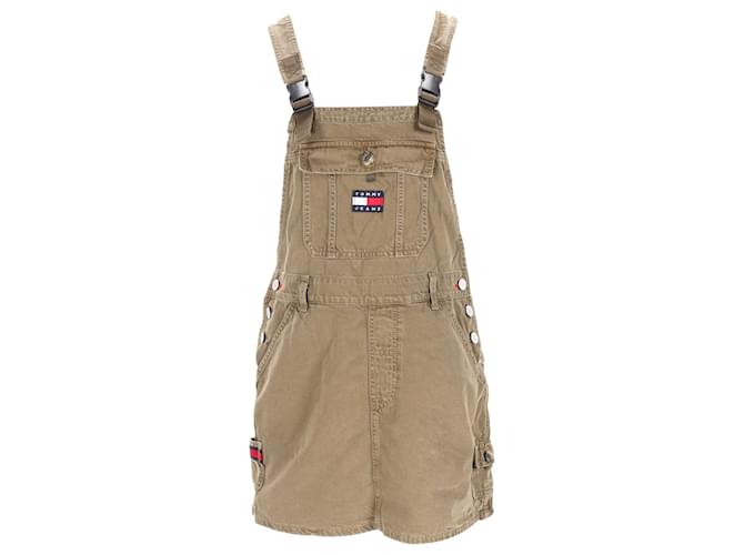 olive green summer wedding guest dress Dress dungarees with flower embroidery for baby girl main image 1