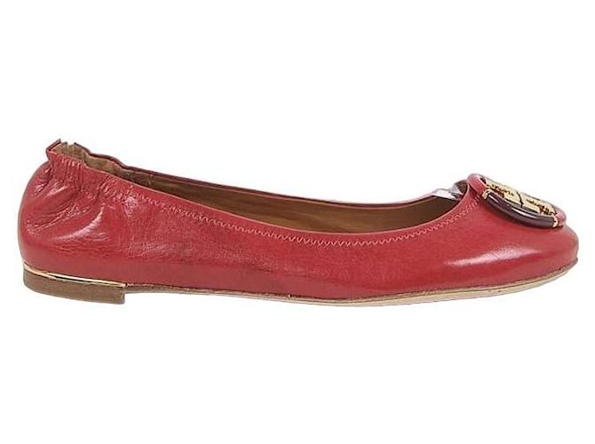 Tory Burch Leather ballet flats Red Joli Closet