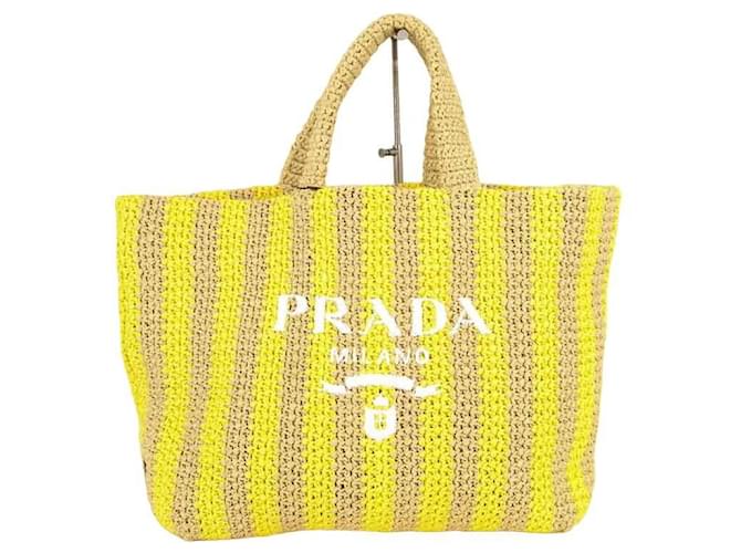 Prada -way tote Yellow Wicker ref.1146870 - Joli Closet