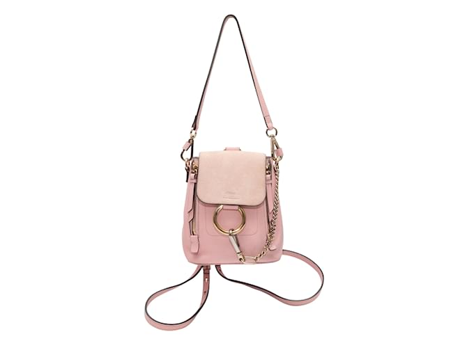 chloe mini faye backpack pink Chlo Leather & Suede Elegant and versatile 2018 Mini Faye Backpack -