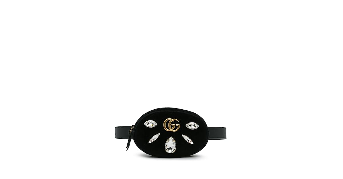 Gucci velvet belt bag on sale black