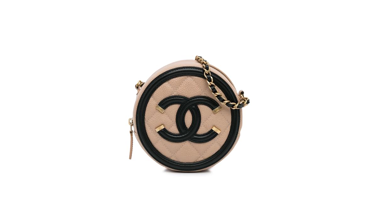 Chanel filigree best sale round bag