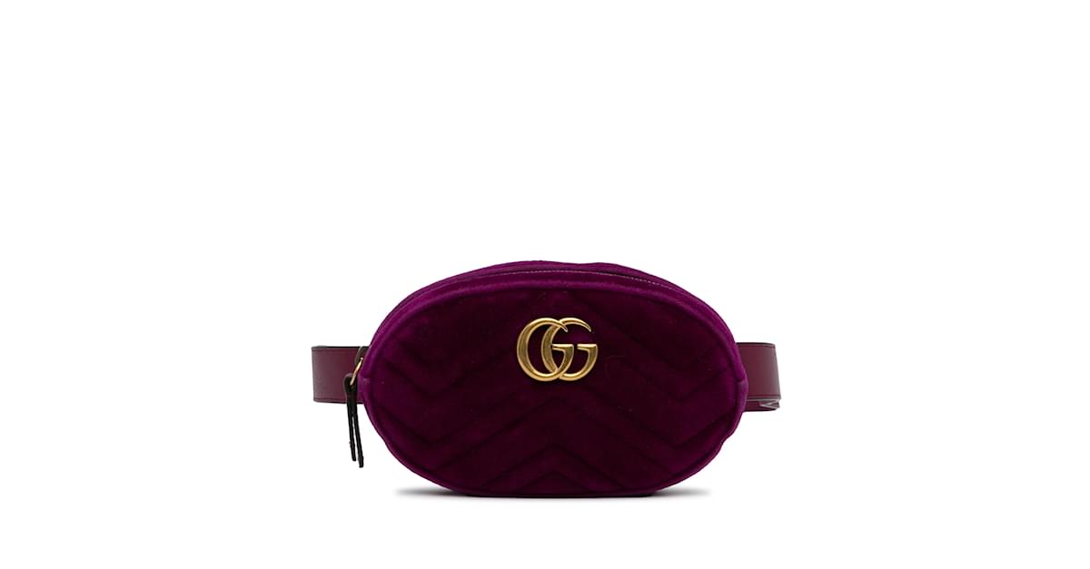 Purple Gucci GG Marmont Velvet Belt Bag Leather ref.1151420 Joli