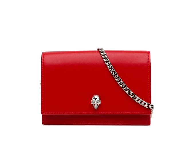 Red Alexander McQueen Skull Crossbody Bag Leather ref
