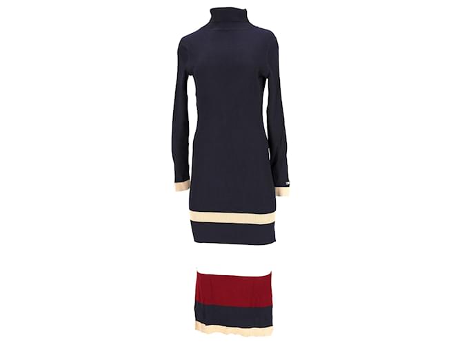 Tommy Hilfiger Womens Tommy Icons Stripe Dress in Navy Blue Viscose Cellulose fibre ref.JC1154016 (Sold) - Joli Closet Tommy Hilfiger Womens Tommy Icons Stripe Dress in Navy Blue Viscose Cellulose fibre ref.JC1154016 (Sold) - Joli Closet