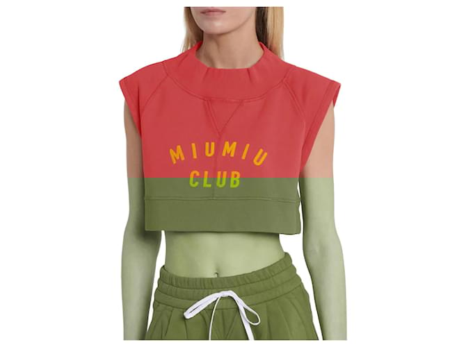 MIU MIU Tops T.International XS Cotton Red ref.1155172