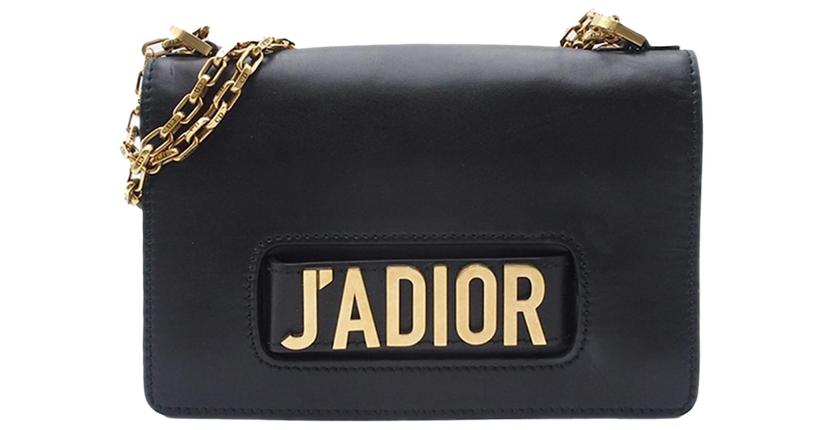 Dior Black Medium JAdior Chain Bag Leather Pony style calfskin ref.1161022 Joli Closet