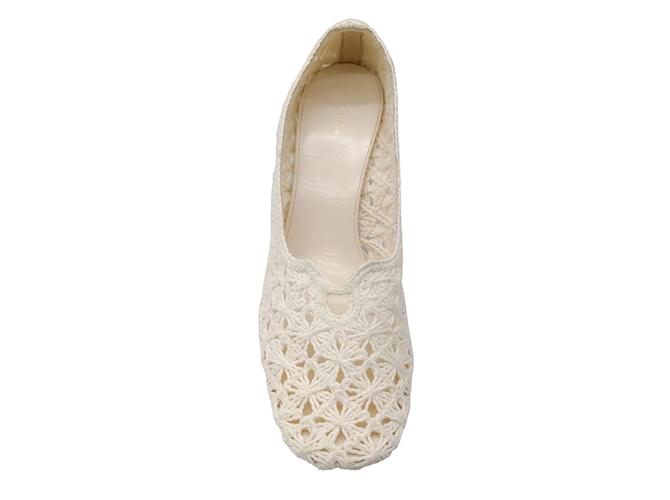 The Row Ivory Raffaela Crochet Pumps Cream Cloth ref.JC1161510