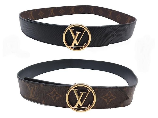 LOUIS VUITTON LV CIRCLE BELT 35MM REVERSIBLE LEATHER T 85  display picture 2