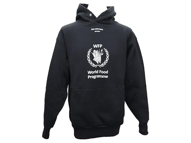 NEW BALENCIAGA WORLD FOOD PROGRAM SWEATER 541709 BLACK S OVERSIZE