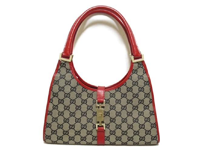 Gucci GG Canvas Jackie Handbag 002 1067 Brown Cloth ref