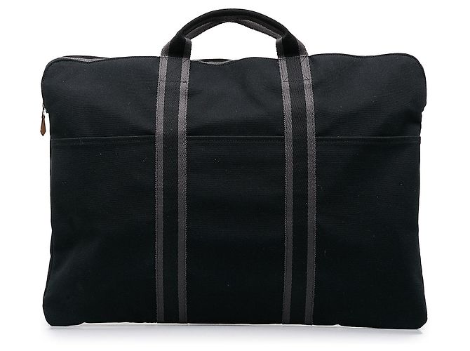 Sac Hermès Etrivert En Cuir Fjord Noir/marron - Sac D'affaires Occasion, Bon état