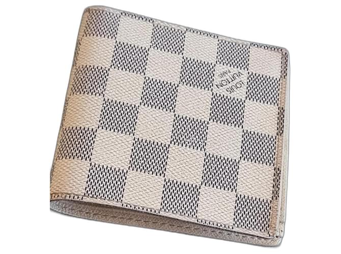 Louis Vuitton Portafoglio Marco Vuitton Louis Bianco Tela ref