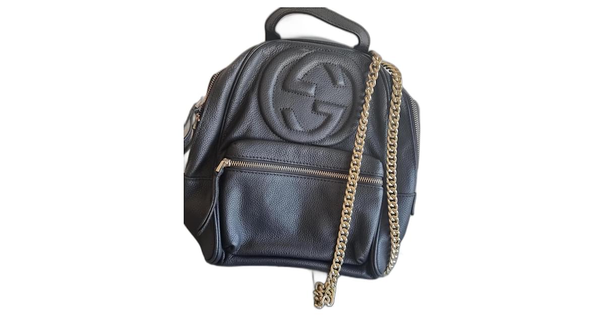 Gucci women's black gg soho clearance backpack