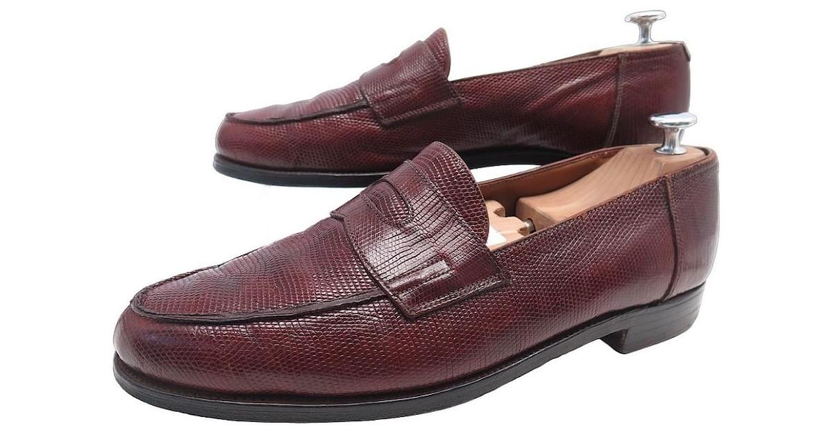 JOHN LOBB SHOES LOPEZ LOAFERS 8E 42 LIZARD LEATHER LIZARD
