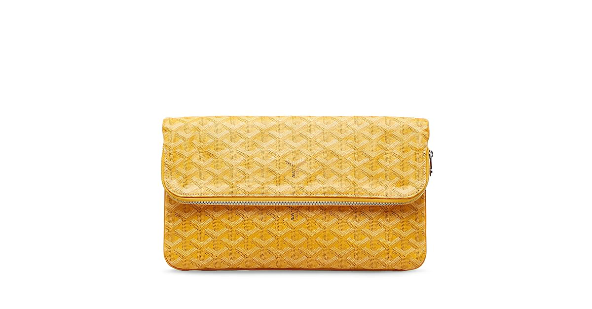 Yellow Goyard Goyardine Sainte Marie MM Clutch Bag Cloth ref.1191840 Joli Closet