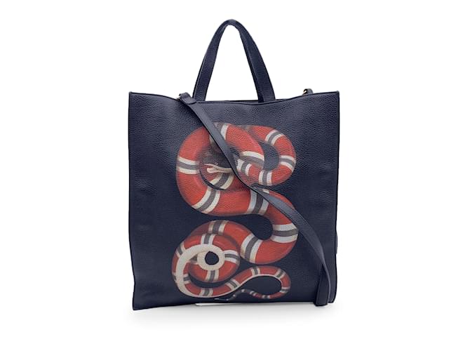 Bolso Tote Gucci Serpiente Rey Negro Cuero Joli Closet