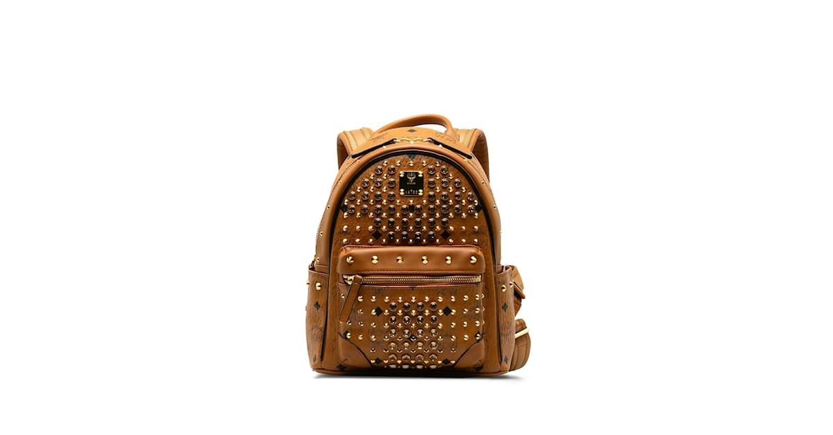 Mcm mini hotsell backpack brown