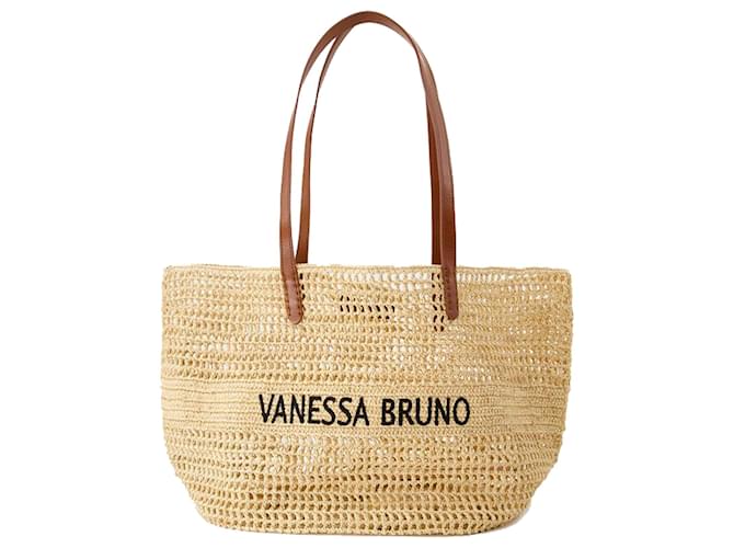 トートバッグ Vanessa Bruno Cabas S Shopper Bag - Raffia - Beige Raffia XS Cabas Tote Hand or crossbody carry Gold , Vanessa