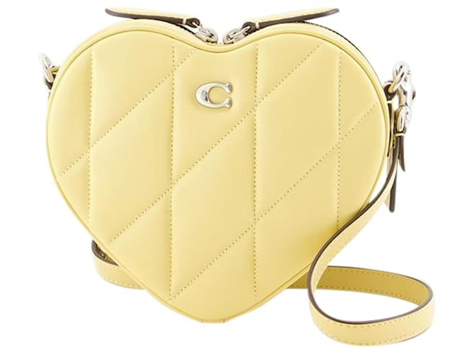 Herz-Umhängetasche – Coach – Leder – Gelb Kalbähnliches Kalb ref