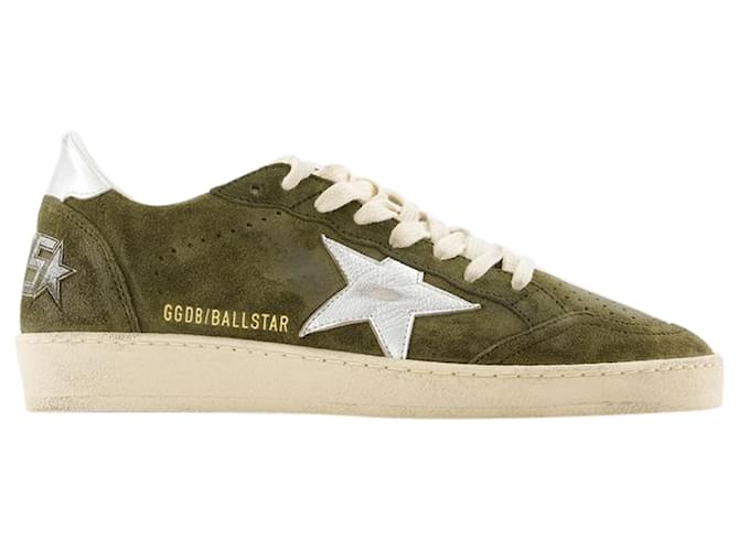 Military Green Golden Goose Green Suede Sneakers Ball Star