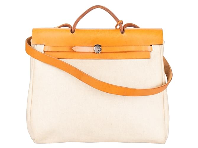 Herm?�s Hermes Classic Toile Herbag 31 Sac ?� main Cuir Marron ref.1215125 - Joli Closet