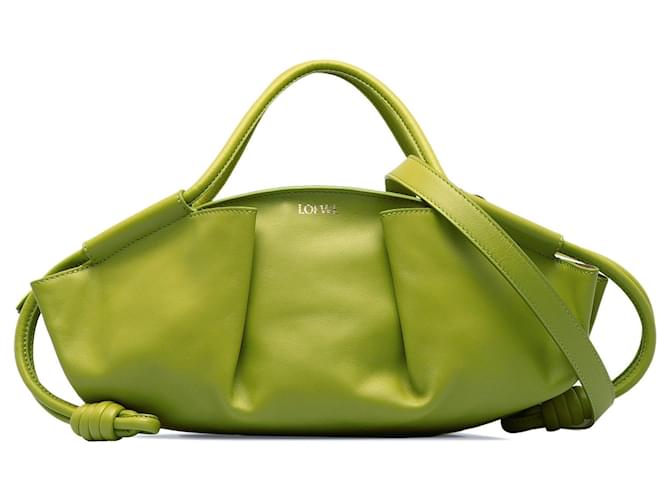 Loewe Green Paseo Satchel Leather Pony-style calfskin ref