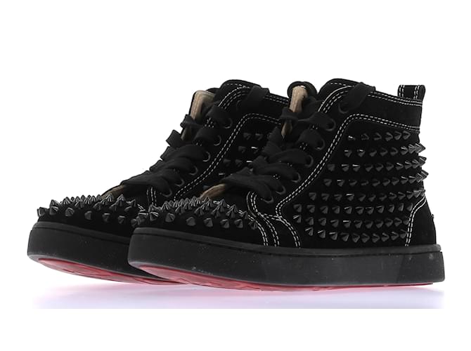 CHRISTIAN LOUBOUTIN Trainers T.eu 37.5 Suede Black ref.1222332 Joli Closet
