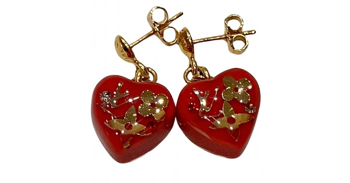 Louis Vuitton heart top earrings