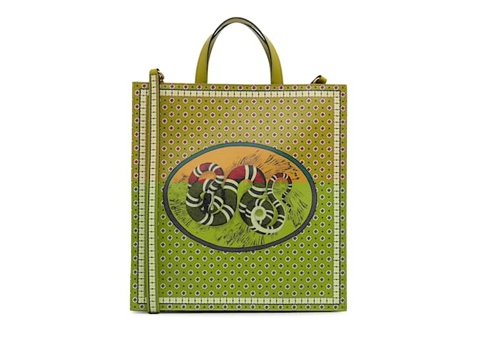 Green Gucci Garden Snake Satchel Leather ref.1228248 - Joli Closet