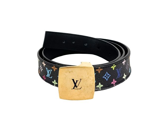 Louis Vuitton Black Multicolor Murakami Belt 90/36 Louis Vuitton x Takashi Murakami LV D-Ring 30mm Belt Black  main image 4