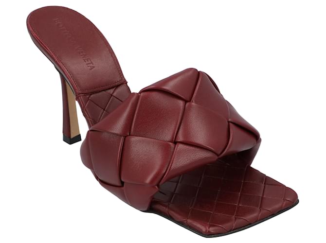 Bottega Veneta Lido Mule Red Dark red Leather ref.1237158