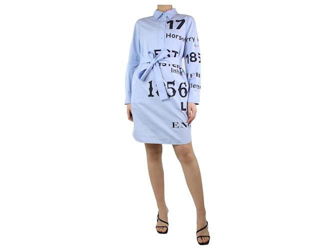 Burberry Light blue belted shirt dress - size UK 8 Cotton ref.JC1246593  (Sold) - Joli Closet