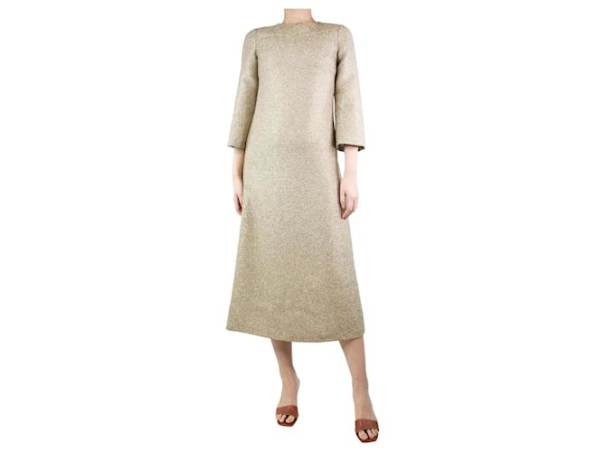 bella freud gold dress Bella Freud Gold lurex midi dress - size UK 8 Golden Polyester  ref.JC1249794 (Sold)