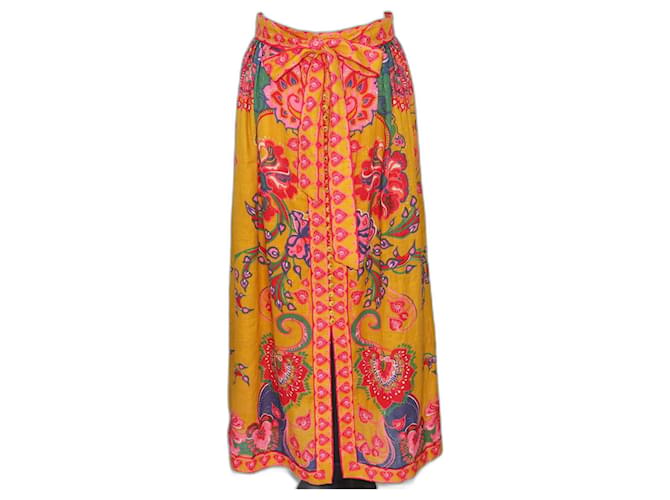 YELLOW MULTICOLOR MAJOLICA PRINTED SKIRT main image 0