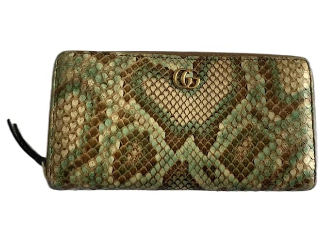 Marmont Gucci Wallets Python print Exotic leather ref.1256184 - Joli Closet