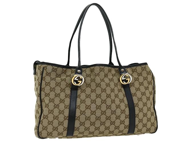 GUCCI GG Canvas GG Twins Tote Bag Beige 232957 Auth yk10623 ref