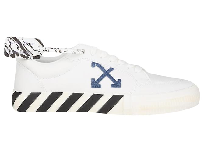 Navy Blue Canvas Off White Vulcanized Low Blue Off White Off-White