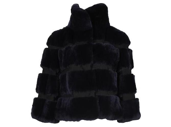 Diane Von Furstenberg Navy Rabbit Fur Jacket Navy blue ref.1286970 ...