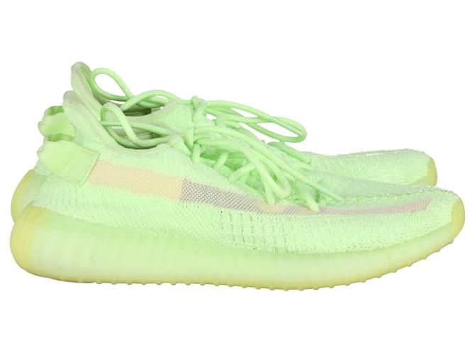 ADIDAS YEEZY BOOST 350 V2 in 'Glow' Green Primeknit Synthetic ref